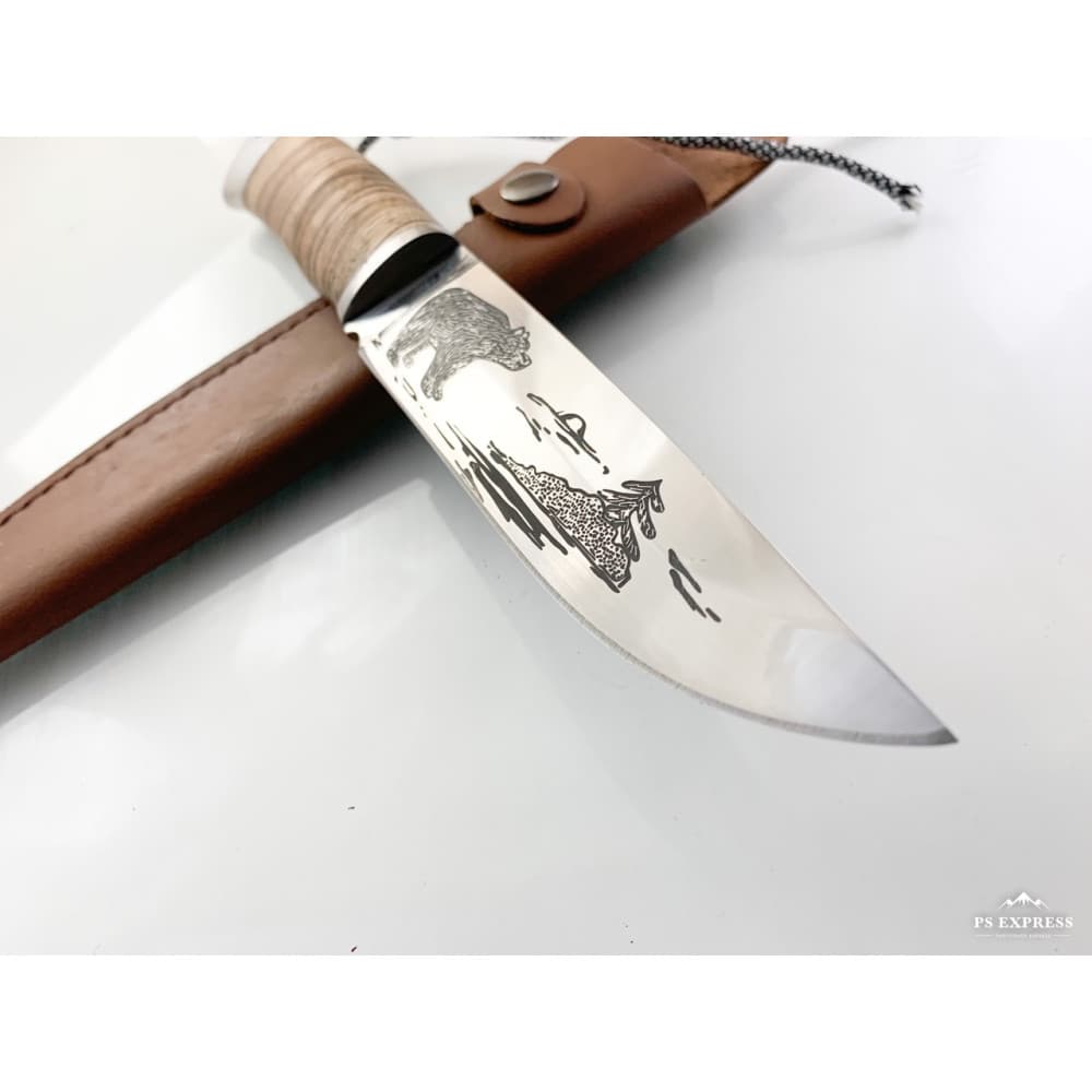 Lovački Nož Gravura Medveda 65X13