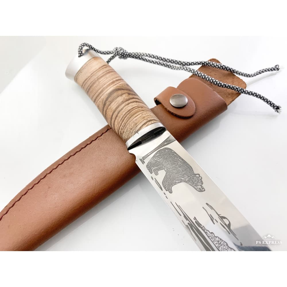 Lovački Nož Gravura Medveda 65X13