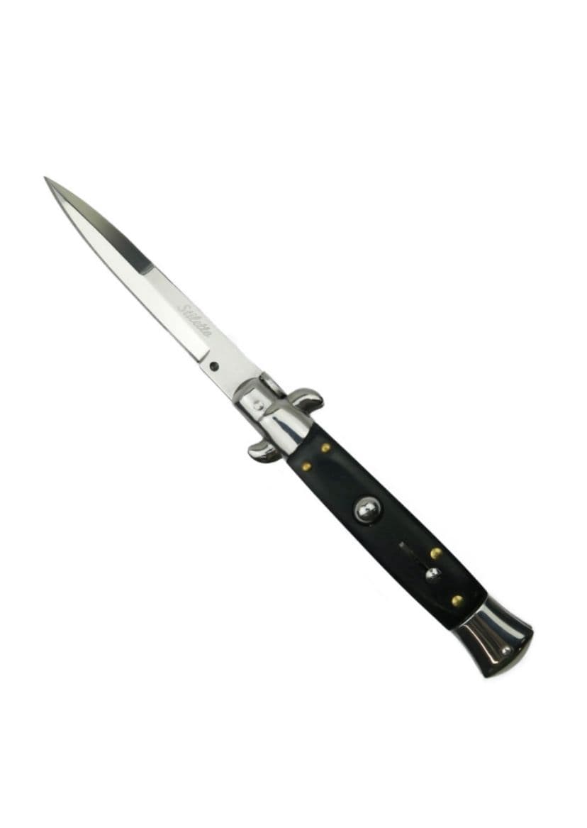 Godfather Black Automatic Knife -Satin Stiletto